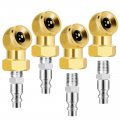 4pcs Ball Inflator Air Chuck 1 Fnpt Closed Flow Tire Attachment With 4 Inch Portable For Gauge Compressor Accessories 