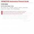 Vipmotoz Full Led Side View Mirror Puddle Lights Compatible With 2019-2023 Ram 1500 Chrome Housing Clear Lens Left Right Pair
