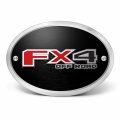 Ipick Image Made For Ford F-150 Fx4 Off-road 3d Logo On Black Oval Billet Aluminum 2 Inch Tow Hitch Cover
