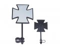 Lowrider Black Alloy Iron Cross Bicycle Mirror Bike For Cruiser Bmx Trike Beach Part 