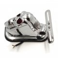Httmt Xh3118b-b-cd Chrome Red Metal Skull Brake Tail Light Signal Compatible With Motorcycle Bike
