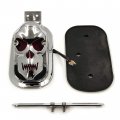 Httmt Xh3118b-b-cd Chrome Red Metal Skull Brake Tail Light Signal Compatible With Motorcycle Bike