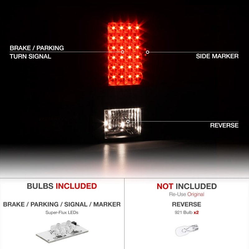 Black Smoke Led Tail Brake Light Housing Lamp Assembly For 2009-2018 Dodge Ram 1500 2500 3500 Incandescent Model Driver And