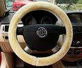 Plush Stretch-on Vehicle Steering Wheel Cover Classic Car Protector Beige