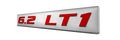 6 2 Lt1 Red On Silver Highly Polished Real Aluminum Emblem
