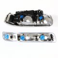 Smoked Housing Clear Corner Headlight W Bumper Lamps Tool Kit Compatible With Chevy Silverado Surburban Tahoe 99-06