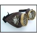Steampunk Goggles Large Bee Siding Honeycomb Brass Caps