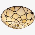 Artzone Tiffany Ceiling Lights Stained Glass 2-lights 12 Inch Flush Mount Light For Bedroom Dining Living Room Entryway Foyer 