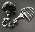 Xkh Group Motorcycle Chrome Short Peg Mounting Kit With U Shape Foot Footrest For Bike 1-1 2 Inch 1 5 Front Engine Guard Frame