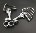 Xkh Group Motorcycle Chrome Short Peg Mounting Kit With U Shape Foot Footrest For Bike 1-1 2 Inch 1 5 Front Engine Guard Frame
