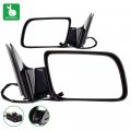 Ocpty Black Driver Side And Passenger View Mirror Smooth With Power Adjustment Manual Fold Non-heated Compatible For 1988-1999
