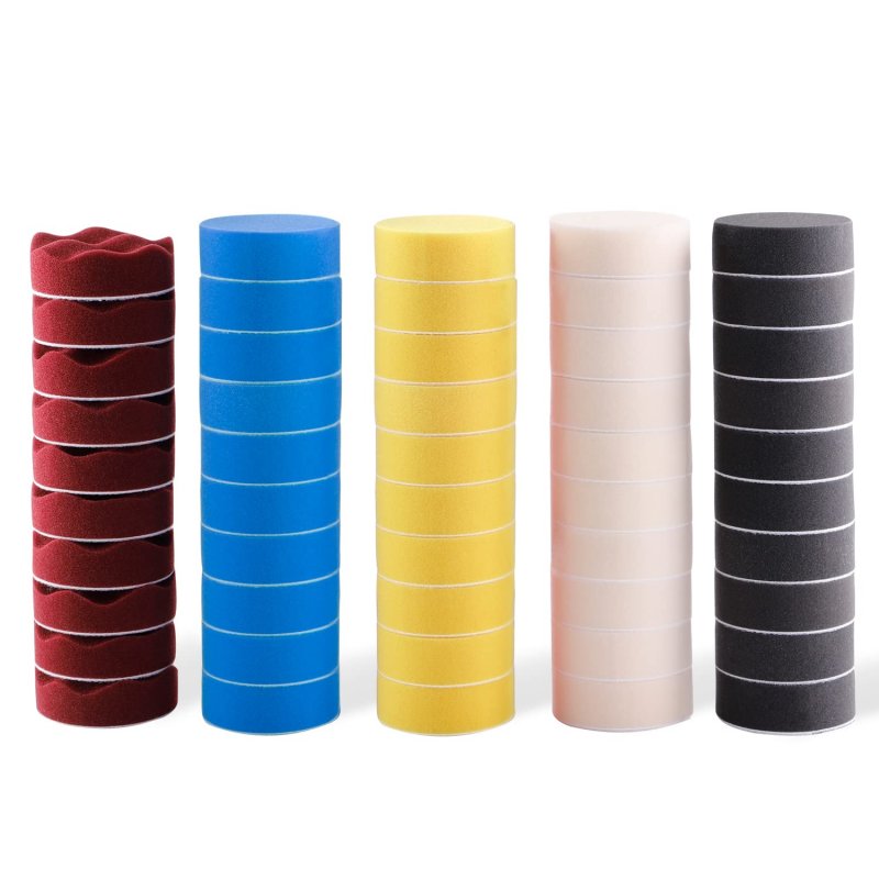 Polishing Pad Zfe 50pcs 3 Inch 80 Mm Sponge Buffings Foam Pad Kit For Car Sanding And Waxing