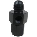 6an Fuel Pressure Gauge Adapter Fitting With 1 8 Npt Port 37a Flare 60a Taper Seal Black 