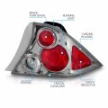 Amerilite Euro Chrome Replacement Taillights Halo For 2 Door Honda Civic Passenger And Driver Side