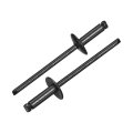 50pcs 1 8 X3 Aluminum Blind Rivets Grip And Steel Mandrel Large Flange Fastener For Metal Furniture Automotive Black 