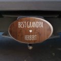 Personalized Custom 1 Line Best Grandpa Grandfather Oval Tow Trailer Hitch Cover Plug Insert