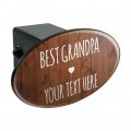 Personalized Custom 1 Line Best Grandpa Grandfather Oval Tow Trailer Hitch Cover Plug Insert
