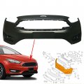 Waltyotur Front Bumper Cover Replacement For Ford Focus 2015-2018 W O Parking Assistance With Tow Hook Hole 191275298770