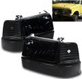 Amber Smoke Lens Headlights W Bumper Corner Lights For 92-96 Ford Bronco F-150 F-250