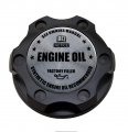 Vms Racing Black Oil Cap With Silver Engine Notice Emblem In Cnc Machined Billet Aluminum Compatible Chevy Chevrolet Corvette