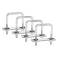 4sets 304 Stainless Steel Square U-bolts 2 05 52mm Inner Width 3 15 80mm Length M8 With Nuts Frame Plate Gasket For Automobiles 