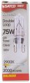Satco S4617 75 Watt 1250 Lumens T4 Halogen G9 Double Loop Base 120 Volt Clear Light Bulb Dimmable