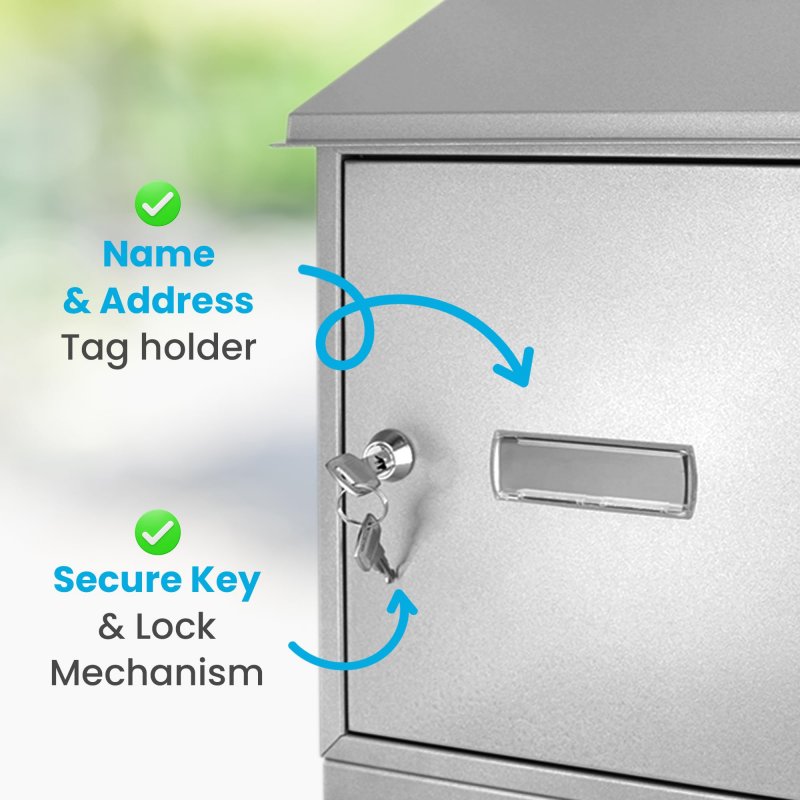Serenelife Modern Large Capacity Mailbox Lockable Wall Mount Mail Box Made From Galvanized Metal To Protect The Elements Theft