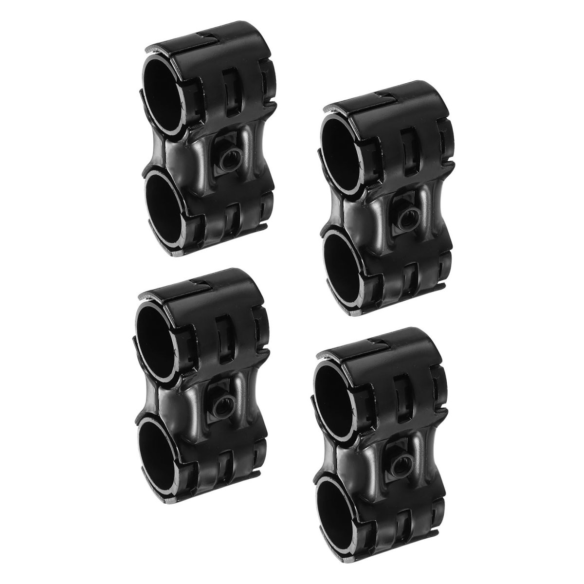 4 Pcs Double Port Parallel Pipe Clamps 1-1 8 Saddle Hollow Metal Connectors Corner Fittings End Rails Clamp With Screws For Diy