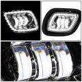 Auto Dynasty Pair Chrome Housing Led Projector Halo Ring Drl Fog Light Lamp Replacement For Freightliner Cascadia 08-17