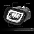Auto Dynasty Pair Chrome Housing Led Projector Halo Ring Drl Fog Light Lamp Replacement For Freightliner Cascadia 08-17