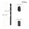 Uxcell 6542 High Speed Steel Straight Shank Twist Jobber Drill Bit Fully Ground Black Oxide Bits 6 3mm Diameter 100mm Total