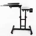 Tattoo Workbench Portable Mobile Workstation Rolling Work Table 360 Degree Rotatable Double Countertops Adjustable Height Desk 