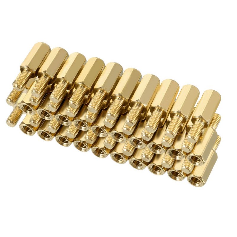 50pcs M3 13 6mm Female Male Thread Brass Hex Standoff Spacer Screws Pcb Pillar