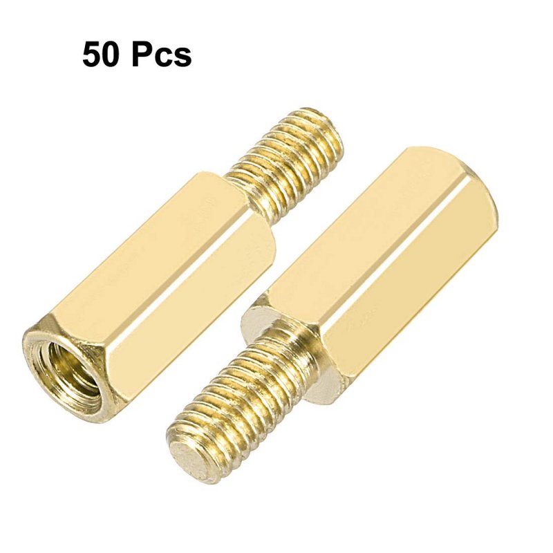 50pcs M3 13 6mm Female Male Thread Brass Hex Standoff Spacer Screws Pcb Pillar