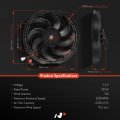 A-premium 14 Inch Slim Fan Pull Universal Electric Radiator Cooling Assembly 12v 90w With Mount Kit