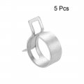 Uxcell Spring Band Type Clamp 24mm Inner Dia Fit 25 5-27 5mm Od Hose Fuel Line Silicone Tube Clips Silver Manganese Steel 5pcs