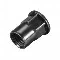 Uxcell M10 Rivet Nuts Thread Half Hexagonal Carbon Steel Zinc-plated Flat Head Threaded Insert Nut Black 20pcs
