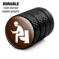 Man Pooping On Toilet Funny Tire Rim Wheel Aluminum Valve Stem Caps