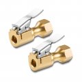 Hiyitks Air Chuck With Clip Adapter Brass Locking Tire Inflator Nozzle Connect No Leakage 250 Psi Chucks For Vehicle Compressor 