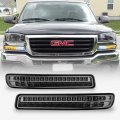 Smoked Lens Led Bumper Parking Lights For 1999-2006 Gmc Sierra 1500 2500 3500 And Yukon Signal Lamps Set Left Right Gunmetal