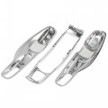 X Autohaux Electroplated Silver Tone Car Remote Key Cover Fob Plastic Case Shell Set For Porsche Cayenne Panamera Macan