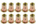 60pcs M6 Carbon Steel Rivet Nuts Half Hexagonal Thread Insert Nutsert Kit Zinc Plated Yellow Rivnuts For Automotive And 