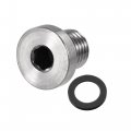 Uxcell Stainless Steel Inner Hex Head M12x1 5 Pipe Fitting Plug With Seal Ring For Terminate Ends