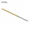 Uxcell High Speed Steel Straight Shank Twist Drill Bit Fully Ground Titanium Coated 1 5mm Diameter 34mm Total Length 12mm 24