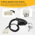 M Mati Ignition Key Switch 5wires For Kawasaki Mule 600 610 2005-2016 4000 4010 Diesel 2009-2020 27005-0011 27005-0625
