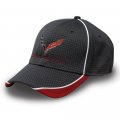 Corvette Hat Cap Hex Pattern Graphite Red C7 Stingray Small Medium 