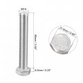 Uxcell M14 Hex Bolt M14-2 X 90mm 304 Stainless Steel 4 8 Grade Fully Threaded Hexagonal Head Screw Bolts 1pcs