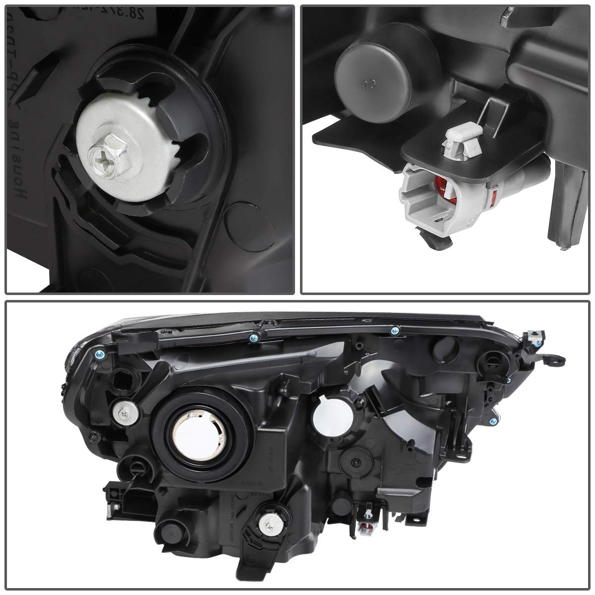 Auto Dynasty To2503247 Oe Style Black Housing Passenger Right Side Projector Headlight Lamp For Toyota Rav4 16-18
