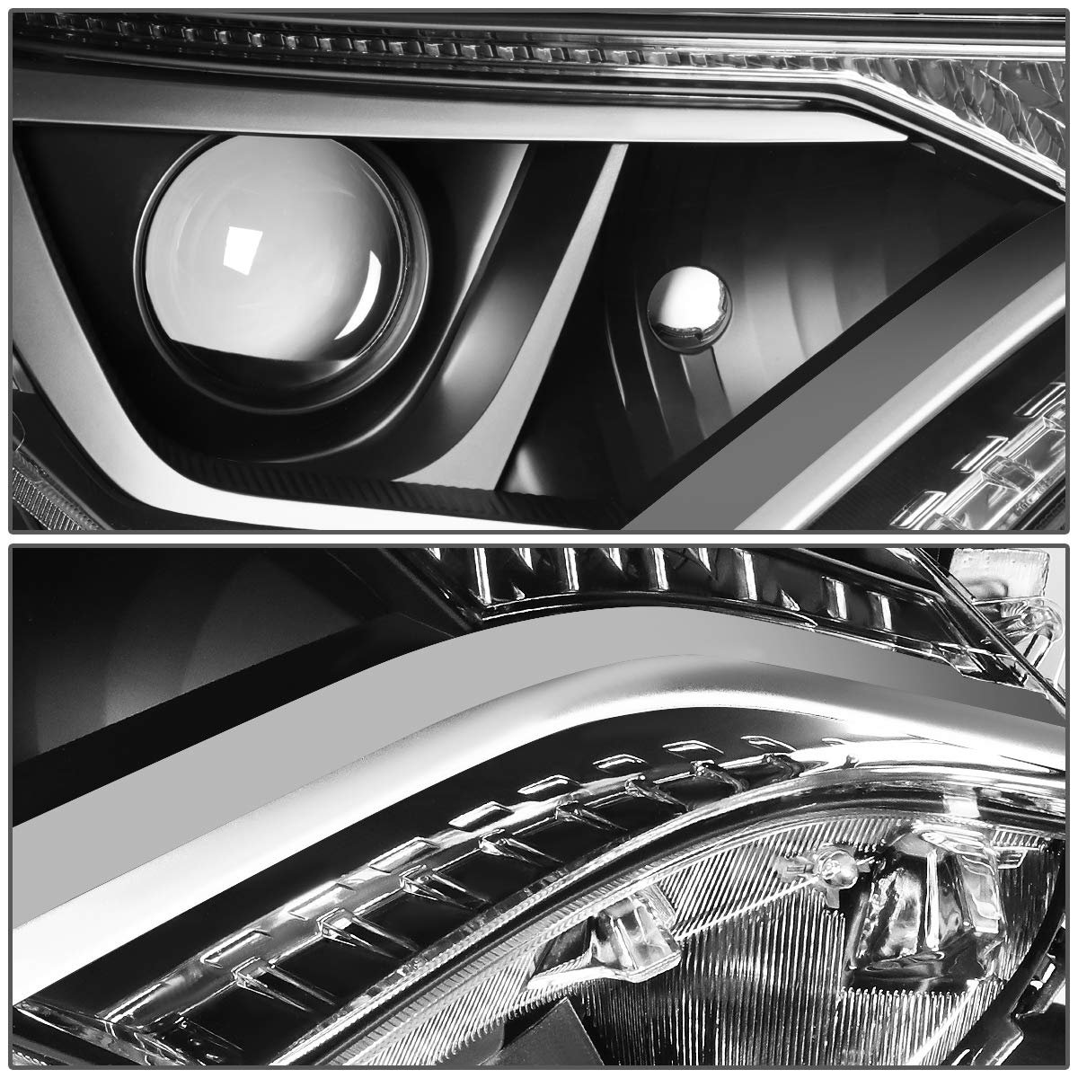 Auto Dynasty To2503247 Oe Style Black Housing Passenger Right Side Projector Headlight Lamp For Toyota Rav4 16-18