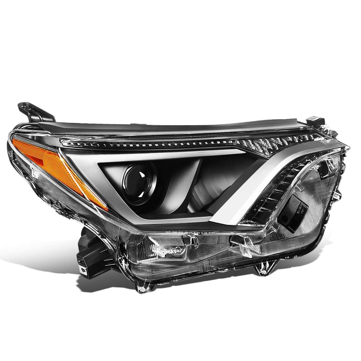 Auto Dynasty To2503247 Oe Style Black Housing Passenger Right Side Projector Headlight Lamp For Toyota Rav4 16-18